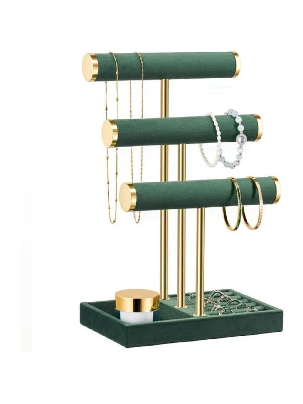 Bracelet Holder Jewelry Display Velvet T Bar Organizer Necklace Ring Watch Stand